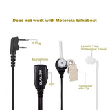 Retevis 2 Pin Acoustic Tube Headset Walkie Talkies Earpiece (10 Pack)