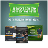 Depend Incontinence Guards for Men, Maximum Absorbency, 2 Packs of 52, 104 Total Count (Packaging May Vary)