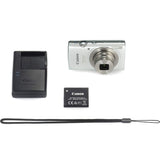 Canon PowerShot ELPH 180 20MP 8X Zoom Digital Camera (Silver) + 32GB Card + Reader + Case + Accessory Bundle