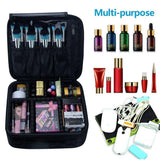 Relavel Travel Makeup Train Case Makeup Cosmetic Case Organizer Portable Artist Storage Bag with Adjustable Dividers