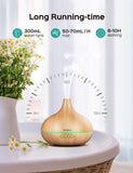 VicTsing Essential Oil Diffuser, 300ml Oil Diffuser with 7 Color Lights and 4 Timer, Aromatherapy Diffuser Cool Mist Humidifier BPA-Free -Wood Grain