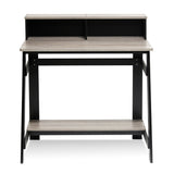 Furinno 14054BK/GYW Simplistic a Frame Computer Desk, Black/Oak Grey