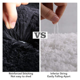 Lifewit Bathroom Rug Bath Mat Non-Slip Rubber Microfiber Soft Water Absorbent Thick Shaggy Floor Mats, Machine Washable, Black，24"x16"