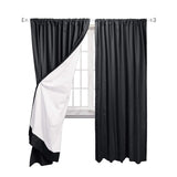 AmazonBasics Room Darkening Blackout Window Curtains with Tie Backs Set, 42" x 63", Black