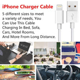 iPhone Charger Cable SHARLLEN Lightning Cable Mfi Certified 5Pack(3ft/3ft/6ft/6ft/10ft) USB Fast Long iPhone Charging Cords Compatible iPhone