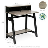 Furinno 14054BK/GYW Simplistic a Frame Computer Desk, Black/Oak Grey