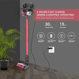 MOOSOO Cordless Vacuum Cleaner 17Kpa Strong Suction 2 in 1 Stick Vacuum Ultra-Quiet Handheld Vacuum with Upgraded LED Floor Head -Brushless Motor