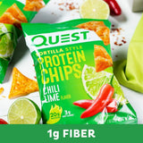 Quest Nutrition Tortilla Style Protein Chips, Chili Lime, Low Carb, Gluten Free, Baked, 8 Count