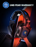RUNMUS Gaming Headset PS4 Headset with 7.1 Surround Sound, Xbox One Headset w/ Noise Canceling Microphone & LED Light, Compatible with PS4, Xbox One