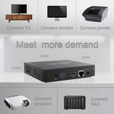 Mini PC Fanless Intel Atom Quad Core CPU 4GB DDR/64GB eMMC Mini Desktop Computer Windows 10 Pro HDMI and VGA Port 2.4/5.8G WiFi BT4.2 USB3.0
