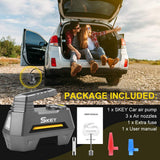 Skey Air Compressor Tire Inflator - Electric Auto Pump 12V DC Portable Air Compressor Pump Digital Tire Inflator Car Tire Pump