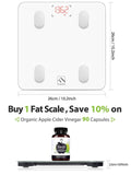 FITINDEX Bluetooth Body Fat Scale, Smart Wireless Digital Bathroom Weight Scale Body Composition Monitor Health Analyzer with Smartphone App - White