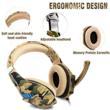 Gaming Headset for PS4 Xbox One PC, Beexcellent Deep Bass PS4 Headset with Noise Immunity Mic,Friction-Reduction Cable, High Comfort Earmuff-Camo