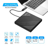 External DVD Drive USB 3.0 USB C CD Burner Amicool CD/DVD +/-RW Optical Drive,Slim Portable DVD CD ROM Rewriter Writer Duplicator