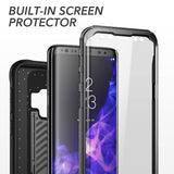Galaxy S9 Case, YOUMAKER Heavy Duty Protection Kickstand with Built-in Screen Protector Shockproof Case Cover