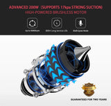MOOSOO Cordless Vacuum Cleaner 17Kpa Strong Suction 2 in 1 Stick Vacuum Ultra-Quiet Handheld Vacuum with Upgraded LED Floor Head -Brushless Motor