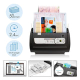 Plustek PS186 High Speed Document Scanner, with Auto Document Feeder (ADF). For Windows 7 / 8 / 10