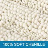 H.VERSAILTEX (Set of 2) Super Thick Soft Striped Shaggy Chenille Bath Mats Washable Bath Rugs Set for Bathroom, Cream (Pack 2-20" x 32"/17" x 24")