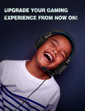 RUNMUS Gaming Headset PS4 Headset with 7.1 Surround Sound, Xbox One Headset w/ Noise Canceling Microphone & LED Light, Compatible with PS4, Xbox One