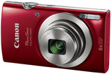 Canon PowerShot ELPH 180 20 MP Digital Camera (Red) + 32GB Card + Battery and Charger + Accessory Bundle