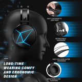 PeohZarr Gaming Headset Xbox one Headset PS4 Headset with 7.1 Surround Sound PC Headset with Mic & Light, Over Ear Headphones