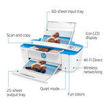 HP DeskJet 3755 Compact All-in-One Wireless Printer, HP Instant Ink & Amazon Dash Replenishment ready - Blue Accent (J9V90A)