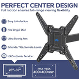 Mounting Dream Full Motion TV Wall Mounts Bracket with Perfect Center Design