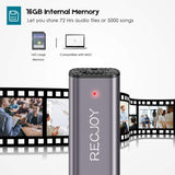 Mini Voice Recorder for Lectures Meetings RECJOY,16GB Digital Audio Recorder 72Hours Recording Device