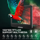 DBPOWER 12" Portable DVD Player with 5-Hour Rechargeable Battery, 10" Swivel Display Screen, SD Card Slot