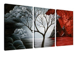 The Cloud Tree Wall Art Oil PaintingS Giclee Landscape Canvas Prints for Home Decorations, 3 Panels
