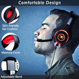 Beexcellent Gaming Headset for PS4 Xbox One PC, Surround Sound PS4 Headset with Anti-Noise Mic,Ergonomic Memory Foam Earmuff, Adjustable Headband,Red