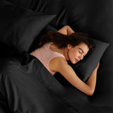 Bare Home Twin Sheet Set - 1800 Ultra-Soft Microfiber Bed Sheets - Double Brushed Breathable Bedding - Hypoallergenic –  Deep Pocket (Twin, Black)