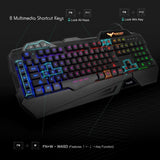 HAVIT Gaming Keyboard Mouse Headset & Mouse Pad Kit, Rainbow LED Backlit Wired, Over Ear Headphone with Mic for PC, Computer, Xbox ONE