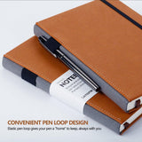 Grid Paper Notebook - Lemome Hardcover Classic Notebook with Pen Holder - Thick Premium Paper + Page Dividers Gifts 8.4 x 5.7 In