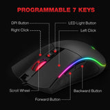 Havit Mechanical Keyboard and Mouse Combo RGB Gaming 104 Keys Blue Switches Wired USB Keyboards with Detachable Wrist Rest, Programmable Gaming Mouse