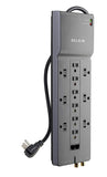 Belkin 12-Outlet Power Strip Surge Protector w/ Flat Plug, 10ft Cord – Ideal for Computers, Home Theater, Appliances, Office Equipment (4156 Joules)