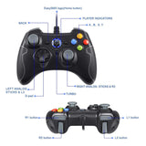 Wired Gaming Controller, EasySMX PC Game Controller Joystick with Dual-Vibration Turbo and Trigger Buttons for Windows/Android/ PS3/ TV Box (Gray)