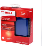 Toshiba Canvio Advance 4TB Portable External Hard Drive USB 3.0, Blue (HDTC940XL3CA)