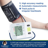 Clinical Automatic Upper Arm Blood Pressure Monitor - Accurate, FDA Approved-Adjustable Cuff,Large Screen Display,Portable Case - Irregular Heartbeat