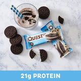Quest Nutrition Cookies & Cream Protein Bar, High Protein, Low Carb, Gluten Free, Keto Friendly, 12 Count