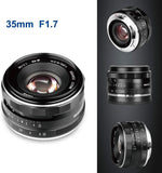 Meike MK-E-35-1.7 35mm F1.7 Large Aperture Manual Prime Fixed Lens APS-C for Sony E-Mount Digital Mirrorless Cameras A7III A9 NEX 3 3N