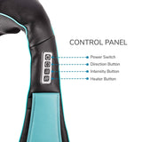 Shiatsu Back Shoulder & Neck Massager with Heat - Deep Tissue 3D Kneading Pillow Massager for Neck, Back, Shoulders, Foot, Legs -  (Blue)