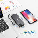 USB C Hub, 9-in-1 USB C Adapter with 4K USB C to HDMI,VGA, USB C Charging, 2 USB 3.0, SD/TF Card Reader
