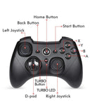 EasySMX 2.4G Wireless Controller for PS3, PC Gamepads with Vibration Fire Button Range up to 10m Support PC PS3 Android Devices and TV Box