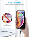 Lightning Cable, Nylon Braided USB Fast Charging Cord Compatible with iPhone X/Xs Max/XR / 8/8 Plus / 7/7 Plus iPad (Grey)