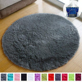 Ultra Soft Round Area Rugs for Princess Prince Castle Play Tent 41” Diameter Circle Rugs , Grey