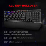 Havit Mechanical Keyboard and Mouse Combo RGB Gaming 104 Keys Blue Switches Wired USB Keyboards with Detachable Wrist Rest, Programmable Gaming Mouse