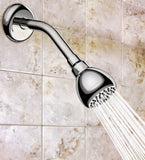 WASSA High Pressure Shower Head - 3 Inch Anti-leak Fixed Chrome Showerhead - Adjustable Metal Swivel Ball Joint