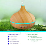 Ultimate Aromatherapy Diffuser & Essential Oil Set - Ultrasonic Diffuser & Top 10 Essential Oils - 300ml Diffuser