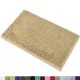 MAYSHINE 20x32 Inches Non-Slip Bathroom Rug Shag Shower Mat Machine-Washable Bath Mats with Water Absorbent Soft Microfibers of - Beige